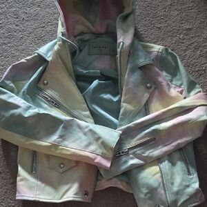 Blank NYC Pastel Tie-Dye Faux Leather Jacket